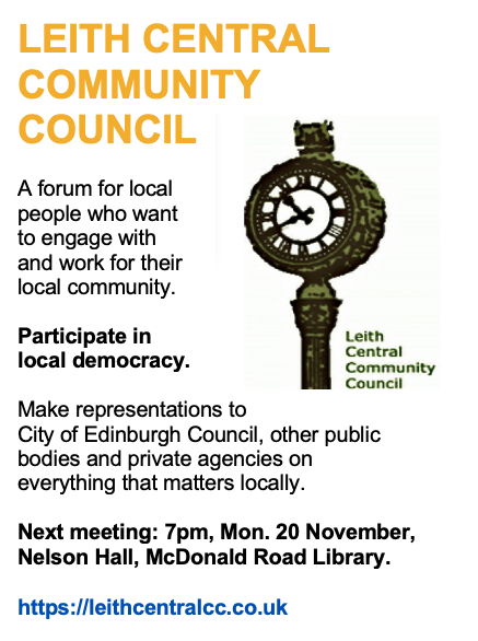 LEITH CENTRAL COMMUNITY COUNCIL ADVERT