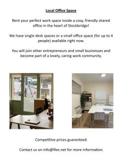 Local office space advert