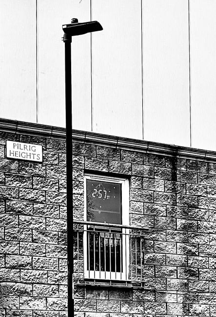 A lamppost close to Pilrig Heights, resembling a giraffe's neck and head.