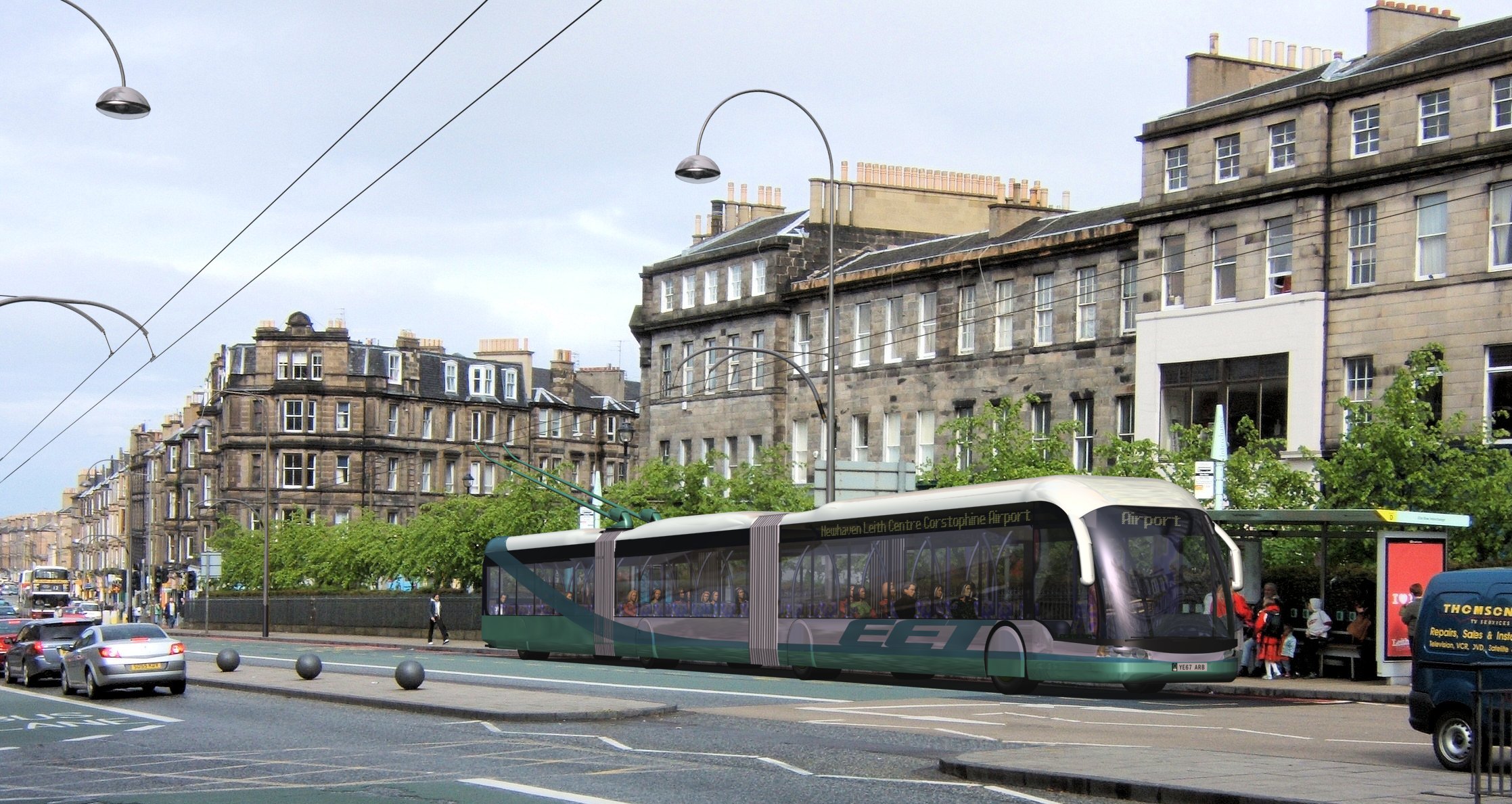 Trolleybus mock-up in Letih Walk